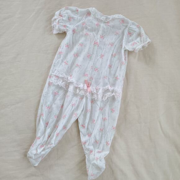 Vintage Floral Footed Pjs 12-18 months - Picture 1 of 7